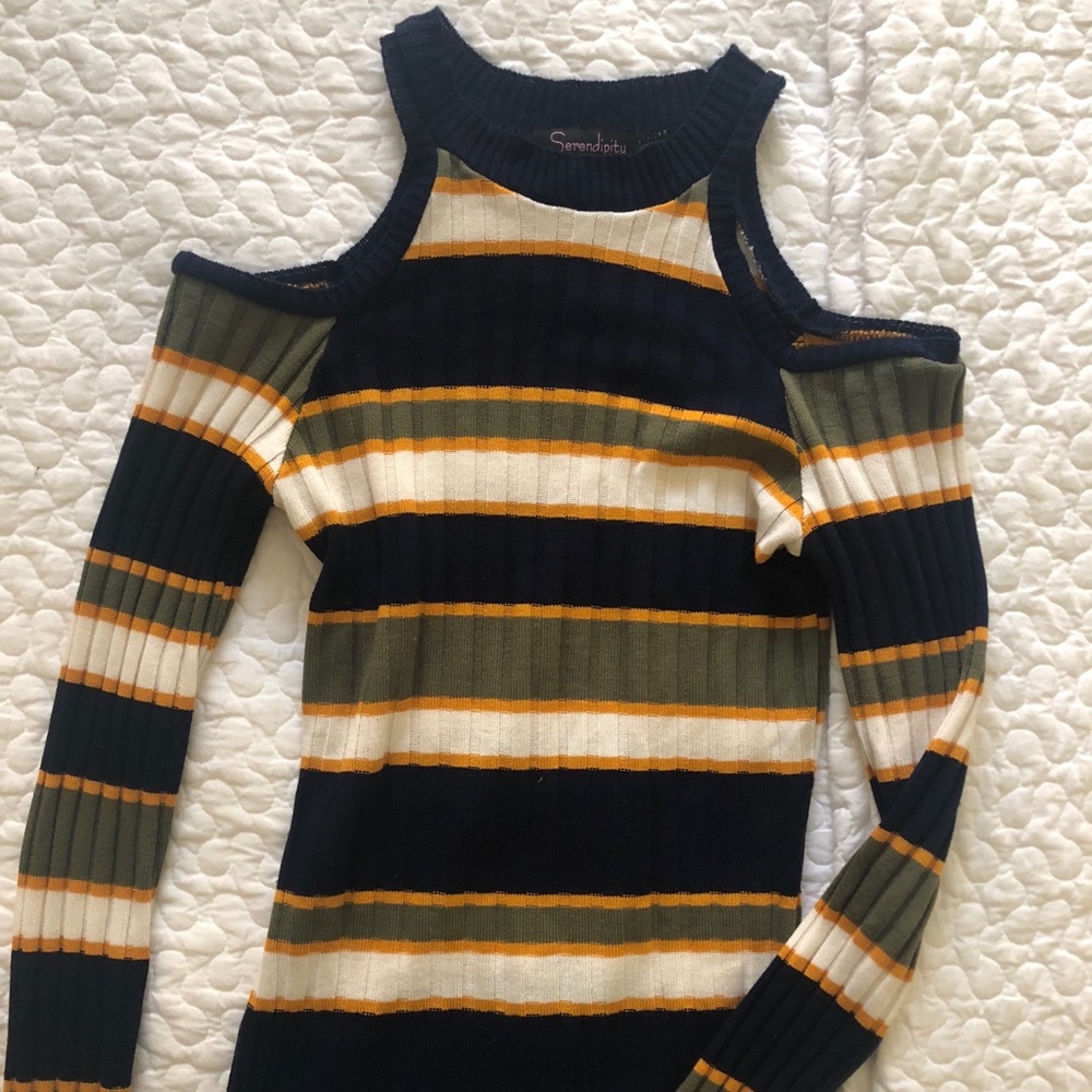 Cold shoulder sweater